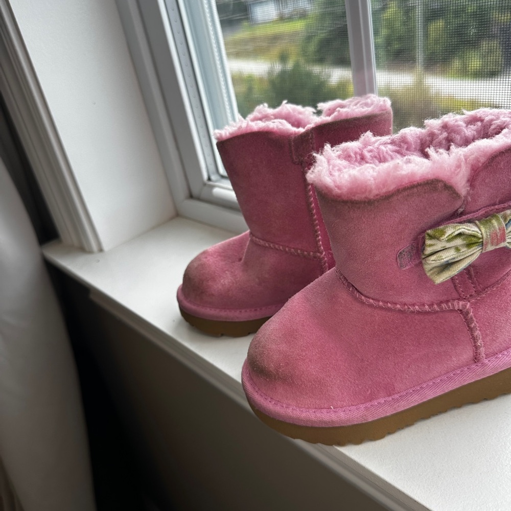Pink Ugg Kids Boots with Bow